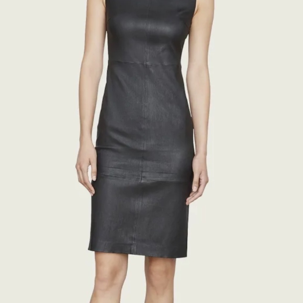 Vince Black Midi Leather Dress